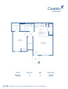 Blueprint of Earle Floor Plan, 1 Bedroom and 1 Bathroom at Camden Shadow Brook Apartments in Austin, TX