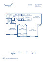 Blueprint of Egret Floor Plan, 1 Bedroom and 1 Bathroom at Camden Preserve Apartments in Tampa, FL