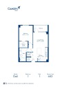 Camden Central apartments in St. Petersburg, Florida one bedroom floor plan blueprint, Dali