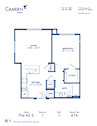 Blueprint of A2.5 Floor Plan, 1 Bedroom and 1 Bathroom at Camden Gallery Apartments in Charlotte, NC