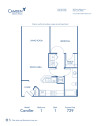 Blueprint of Candler Floor Plan, 1 Bedroom and 1 Bathroom at Camden Midtown Atlanta Apartments in Atlanta, GA