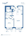 Camden Franklin Park apartments one bedroom floor plan A1.1