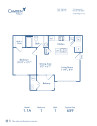 Blueprint of 1.1A Floor Plan, 1 Bedroom and 1 Bathroom at Camden Fallsgrove Apartments in Rockville, MD