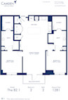 Blueprint of B2.1 Floor Plan, Two Bedroom and Two Bathroom Apartment at Camden McGowen Station Apartments in Midtown Houston, TX