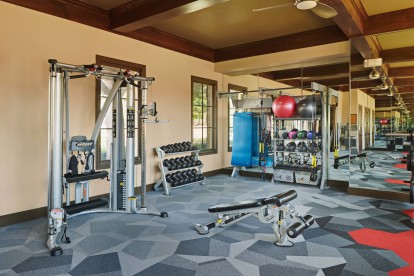 Fitness center strength equipment