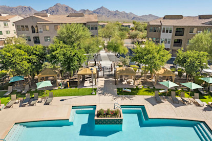 camden foothills apartments scottsdale az pool and cabanas with mountain view