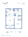 Blueprint of Elgin4 Floor Plan, 1 Bedroom and 1 Bathroom at Camden Travis Street Apartments in Houston, TX