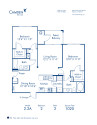 Blueprint of 2.2A Floor Plan, 2 Bedrooms and 2 Bathrooms at Camden Silo Creek Apartments in Ashburn, VA