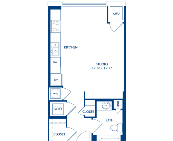 Blueprint of S4 Floor Plan, Studio with 1 Bathroom at Camden NoMa Apartments in Washington, DC