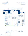 Blueprint of E.1B Floor Plan, Studio with 1 Bathroom at Camden Roosevelt Apartments in Washington, DC