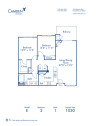 Blueprint of E Floor Plan, 2 Bedrooms and 1 Bathroom at Camden Interlocken Apartments in Broomfield, CO