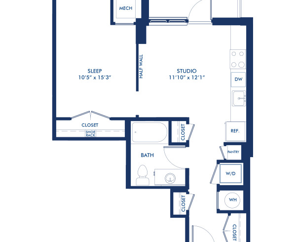 Blueprint of S9.2 Floor Plan, Studio with 1 Bathroom at Camden NoMa II Apartments in Washington, DC