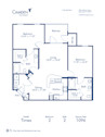 Blueprint of Times Floor Plan, 2 Bedrooms and 2 Bathrooms at Camden Town Square Apartments in Kissimmee, FL