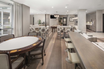 Resident clubroom with poker tables at Camden Lamar Heights