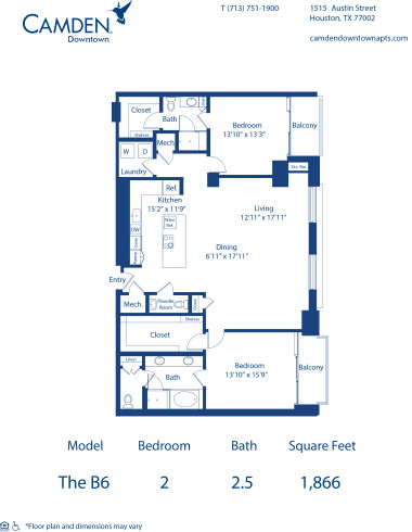 B6 Blueprint at Camden Downtown apartments in Downtown Houston, TX