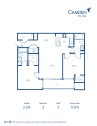 2.2A floor plan at Camden Fair Lakes apartments, 2 bed, 2 bath