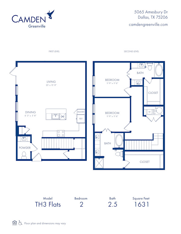 camden-greenville - floor plans - TH3 FLATS