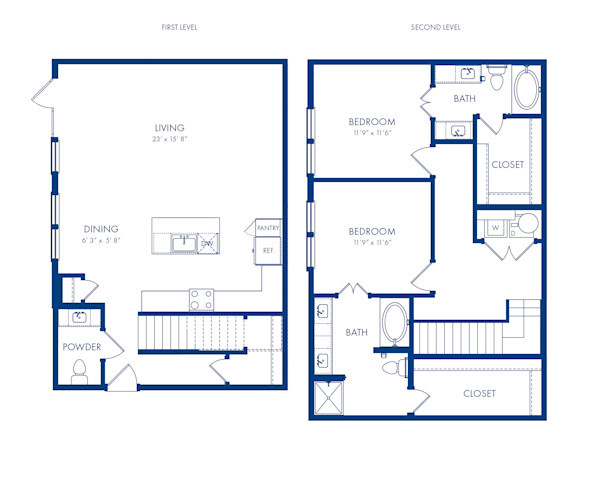 camden-greenville - floor plans - TH3 FLATS