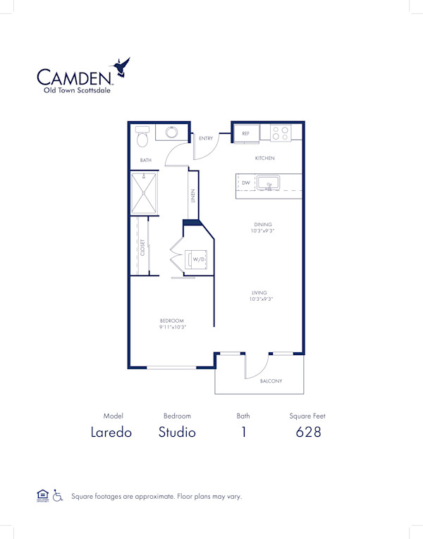 Camden Old Town Scottsdale apartments in Scottsdale, AZ studio floor plan Laredo