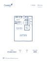 Blueprint of Amsterdam Floor Plan, Studio with 1 Bathroom at Camden Plaza Apartments in Houston, TX