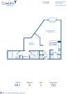 Blueprint of A4.1 Floor Plan, Studio with 1 Bathroom at Camden Fairfax Corner Apartments in Fairfax, VA
