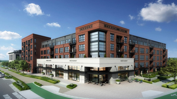Camden NoDa apartments in Charlotte, NC rendering of the building exterior