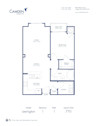 Blueprint of Lexington Floor Plan, 1 Bedroom and 1 Bathroom at Camden College Park Apartments in College Park, MD