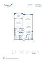 Blueprint of C Floor Plan, 1 Bedroom and 1 Bathroom at Camden Crown Valley Apartments in Mission Viejo, CA