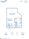 Blueprint of 0A5 Floor Plan, Studio with 1 Bathroom at Camden Monument Place Apartments in Fairfax, VA