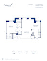 1.1A Floor Plan, Apartment Home with 1 Bedroom and 1 Bathroom at Camden Roosevelt in Washington, DC