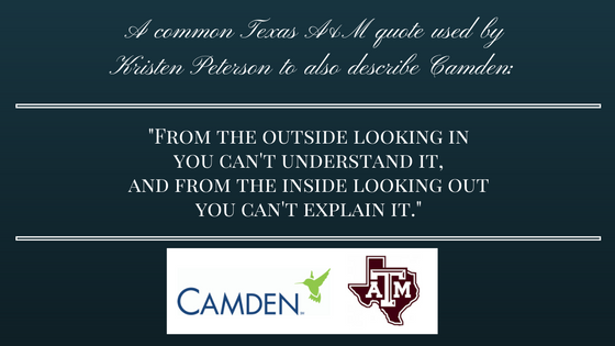 Photo courtesy of Camden/ Texas AM