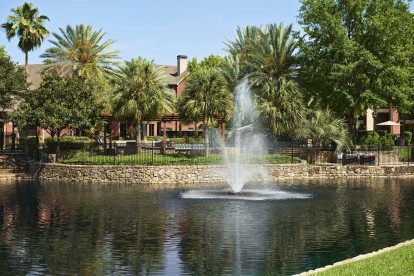 Private lake westchase district apartments and townhomes at Camden Holly Springs Apartments in Houston, TX