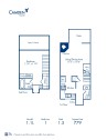 Blueprint of 1.1 Loft Floor Plan, 1 Bedroom and 1 Bathroom at Camden Foxcroft Apartments in Charlotte, NC