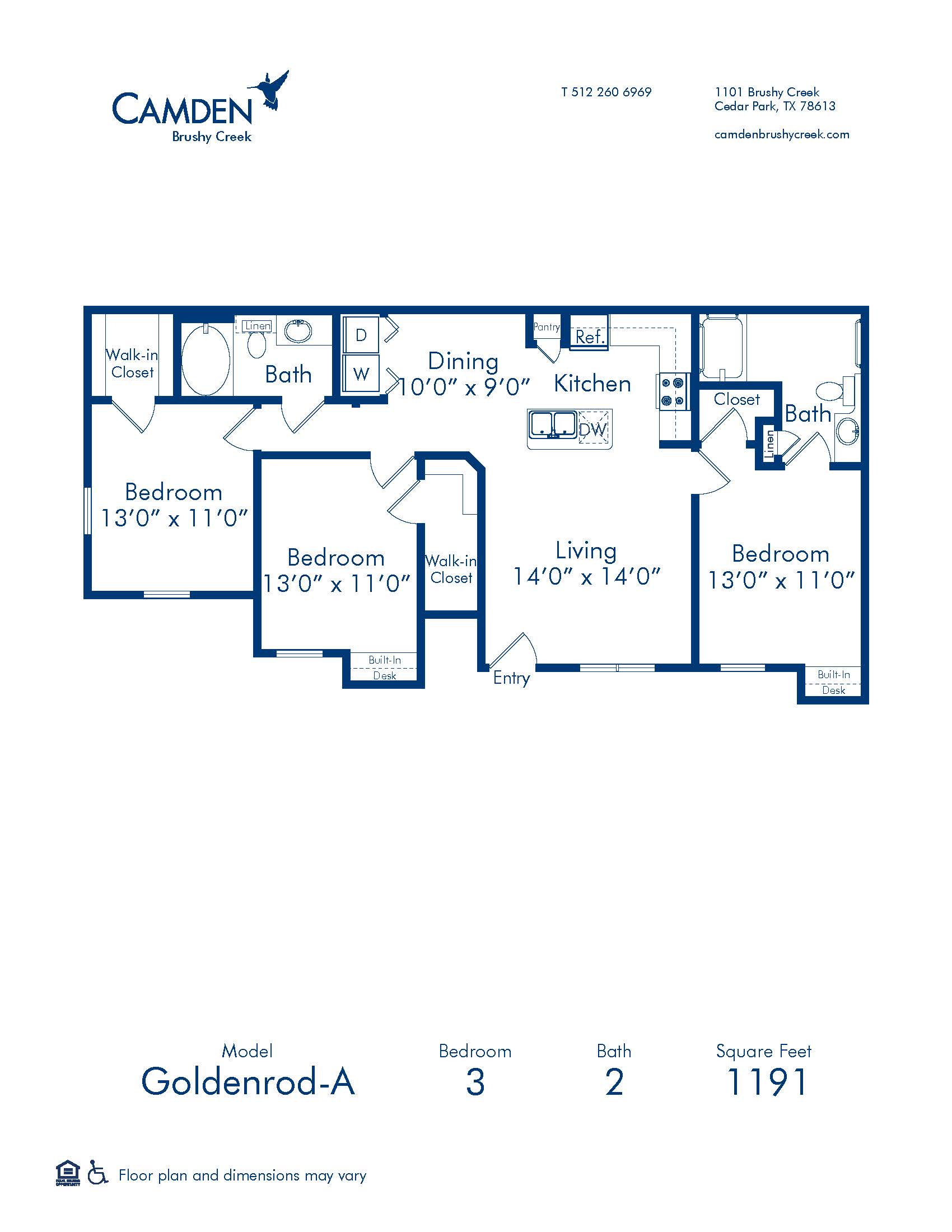 1, 2 & 3 Bedroom Apartments in Cedar Park, TX Camden Brushy Creek