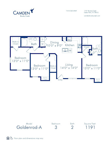 camden-brushy-creek-apartments-austin-texas-floor-plan-Goldenrod-A