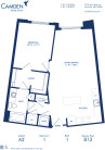 Blueprint of A2 Floor Plan, 1 Bedroom and 1 Bathroom at Camden Shady Grove Apartments in Rockville, MD