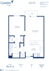 Blueprint of A1.6 Floor Plan, 1 Bedroom and 1 Bathroom at Camden Glendale Apartments in Glendale, CA