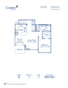 Blueprint of B Floor Plan, 1 Bedroom and 1 Bathroom at Camden Interlocken Apartments in Broomfield, CO