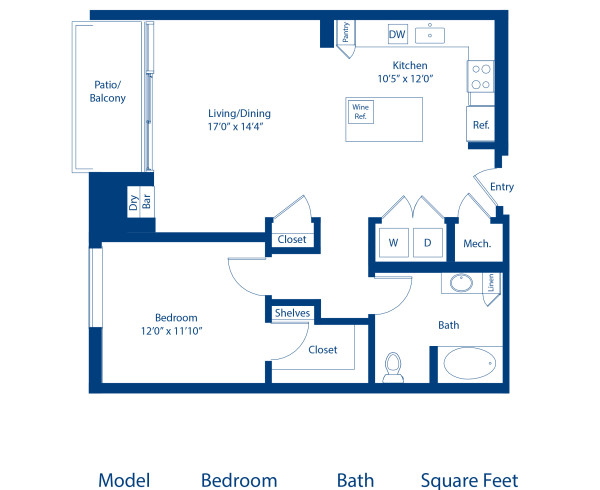 A7.A Blueprint at Camden Downtown apartments in Downtown Houston, TX