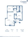 Blueprint of De Soto Floor Plan, 2 Bedrooms and 2 Bathrooms at Camden Northpointe Apartments in Tomball, TX