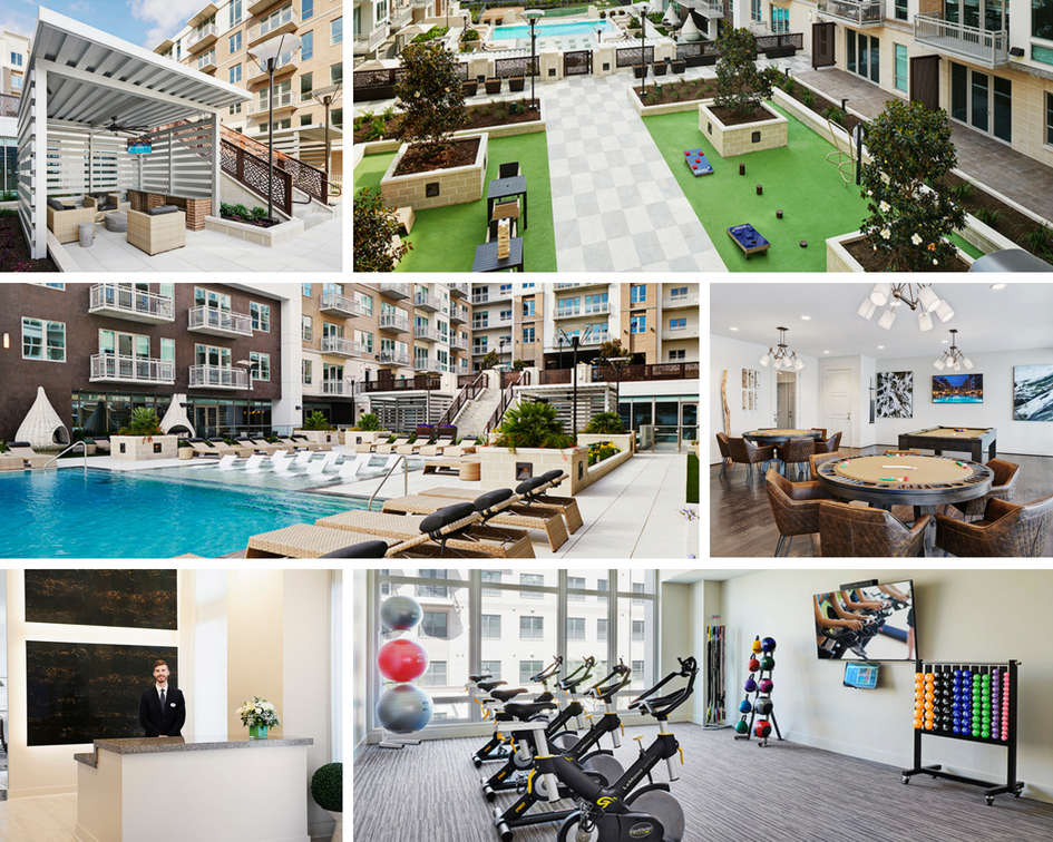 Collage of Amenities at Camden McGowen Station Apartments in Midtown Houston, TX