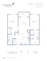 Blueprint of Kirkwood Floor Plan, 2 Bedrooms and 2 Bathrooms at Camden Buckhead Square Apartments in Atlanta, GA