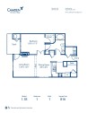 Blueprint of 1.1B Floor Plan, 1 Bedroom and 1 Bathroom at Camden Governors Village Apartments in Chapel Hill, NC