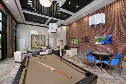 Resident lounge with billiards at the terraces