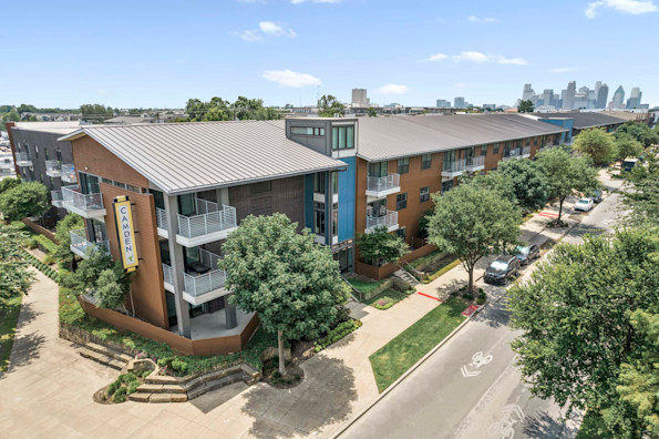Building Exterior with Dallas Skyline
