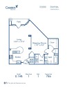 Blueprint of 0.1HB Floor Plan, Studio with 1 Bathroom at Camden Cotton Mills Apartments in Charlotte, NC