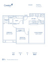 Blueprint of A3 Floor Plan, 2 Bedrooms and 1 Bathroom at Camden Tuscany Apartments in San Diego, CA