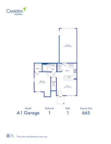 Camden Leander Floor Plans A1-Garage