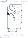 Blueprint of B1A Floor Plan, 2 Bedrooms and 2 Bathrooms at Camden La Frontera Apartments in Round Rock, TX