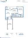 Blueprint of A2B Floor Plan, 1 Bedroom and 1 Bathroom at Camden Legacy Creek Apartments in Plano, TX